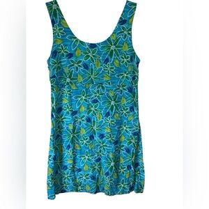 Big‎ Hed Tropical Dress Made In USA Rayon Sleeveless Resortwear Y2K Beach